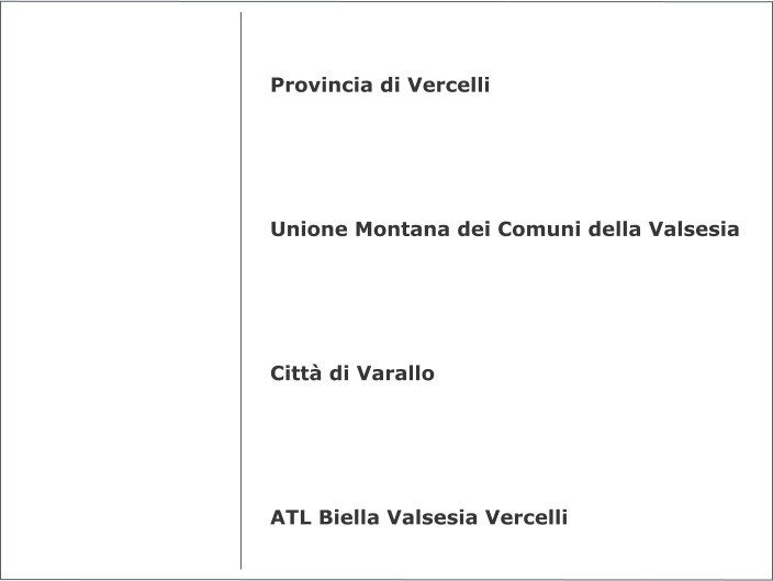 Provincia di Vercelli     Unione Montana dei Comuni della Valsesia     Città di Varallo     ATL Biella Valsesia Vercelli